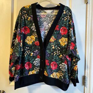 2X or Oversized Fun Multicolor Vintage Cardigan
